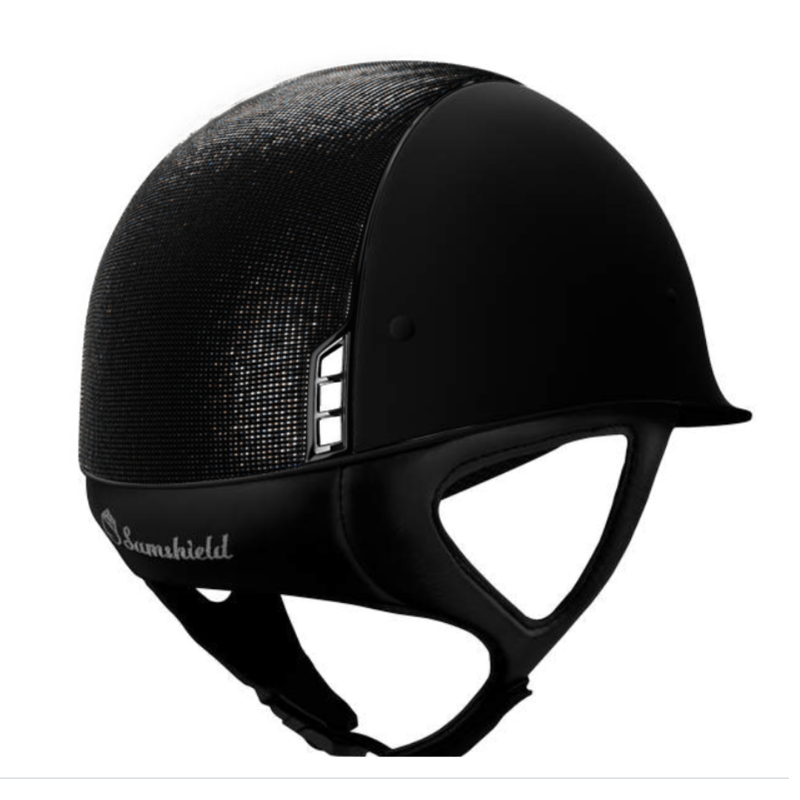 Samshield Shadowmatt Helmet with Shimmer Top and Black Chrome Trim - Black-1